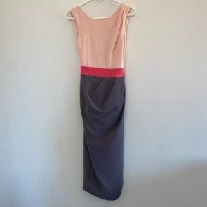 NWT Closet London Midi Sheath Dress Pink & Grey Size 4